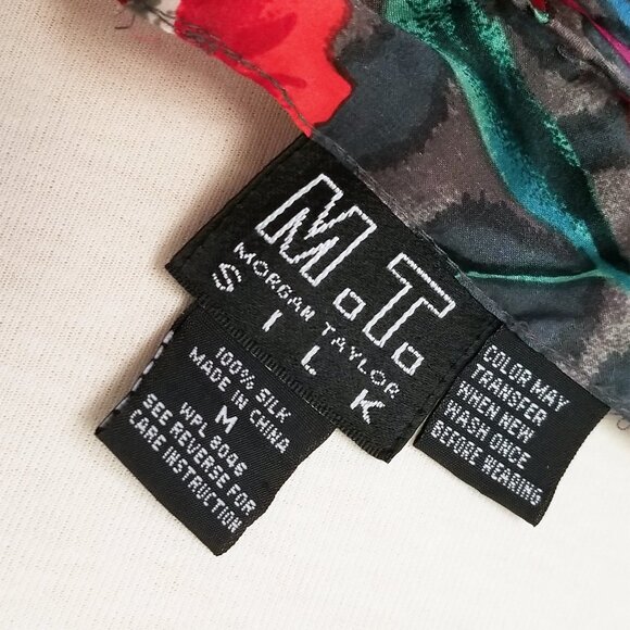 VTG Morgan Taylor 100% Silk Chemise Mini Slip Dress M Poppy Floral Romantic Y2K - Picture 3 of 9